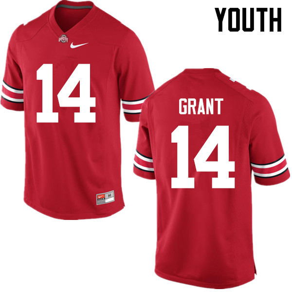 Youth Ohio State Buckeyes #14 Curtis Grant College Football Jerseys Game-Red